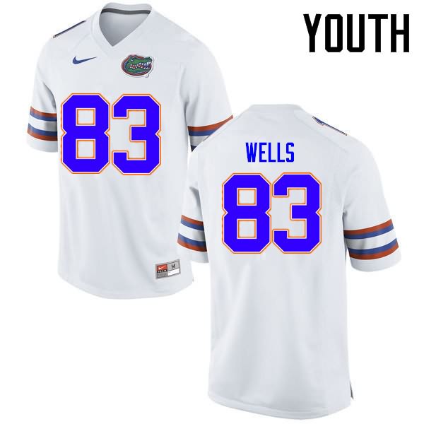 NCAA Florida Gators Rick Wells Youth #83 Nike White Stitched Authentic College Football Jersey PQT0864EO